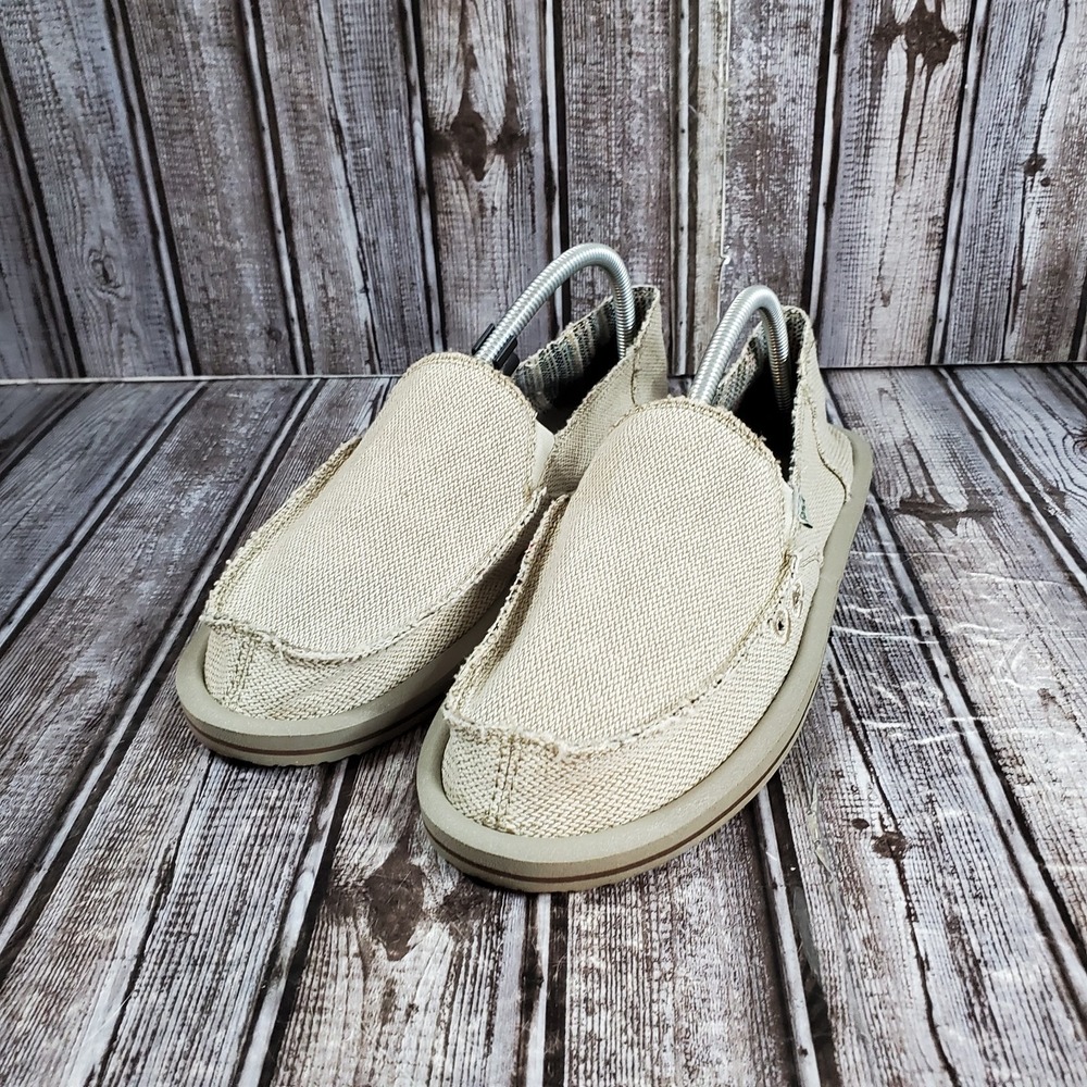 Sanuk Women Donna Hemp Slip On Shoes Casual Summer Natural Beige SWF1160 Size 11